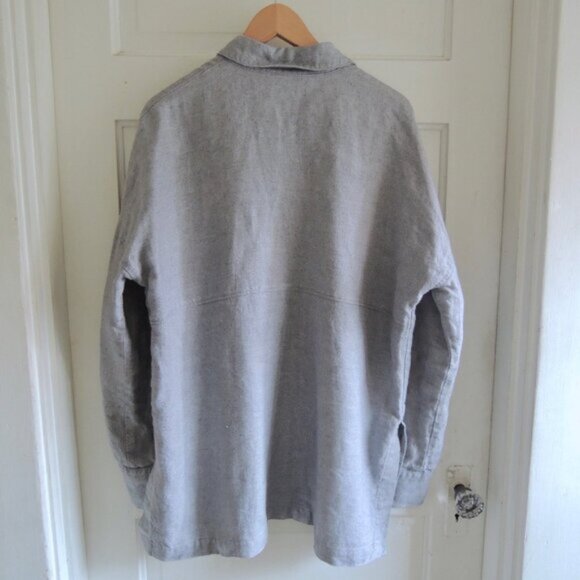 Linenfox Gray Vika Wool & Linen Shirt XS *Oversized* - Picture 9 of 10